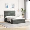 vidaXL Ottoman-Bett mit Matratze Dunkelgrau 140x190 cm Stoff