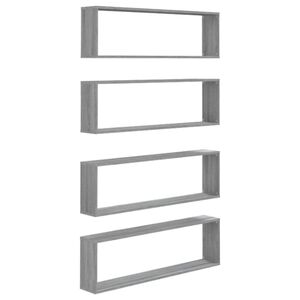 vidaXL Wandregale 4 Stk. Grau Sonoma 100x15x30 cm Holzwerkstoff