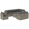 vidaXL 9-tlg. Garten-Lounge-Set mit Kissen Grau Poly Rattan