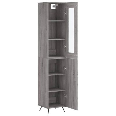 vidaXL Highboard Grau Sonoma 34,5x34x180 cm Holzwerkstoff