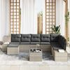 vidaXL Garten-Sofa-Set mit Kissen 8 pcs Hellgrau Poly-Rattan