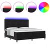 vidaXL LED Boxspringbett mit Matratze Schwarz 200 x 200 cm Stoff