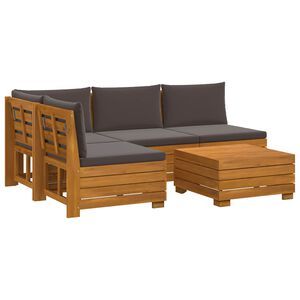 vidaXL 5 stk. Outdoor-Sofagarnitur Massivholz Akazie Braun