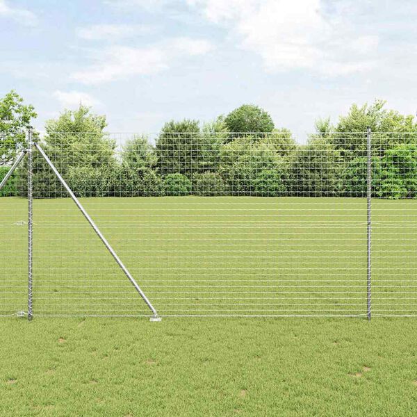 vidaXL Zaunpfosten 7 pcs Silber Stahl