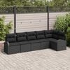 vidaXL Gartensofa-set Schwarz Poly-Rattan