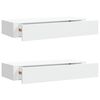 vidaXL Wandregale mit Schubladen 2 Stk. Wei&szlig; 60x23,5x10 cm MDF