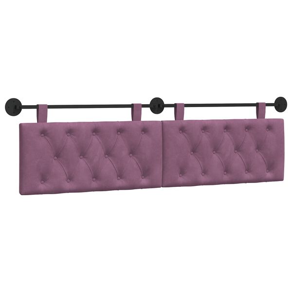 vidaXL H&auml;ngevorderseite Wandmontiert Lila 190 x 55 x 7 cm Samt