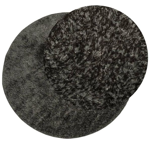 vidaXL Teppich ISTAN Hochflor Gl&auml;nzend Anthrazit &Oslash; 200 cm