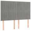vidaXL Boxspringbett mit Matratze & LED Hellgrau 140x200 cm Samt