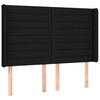 vidaXL Kopfteil mit Ohren Schwarz 147x16x118/128 cm Stoff