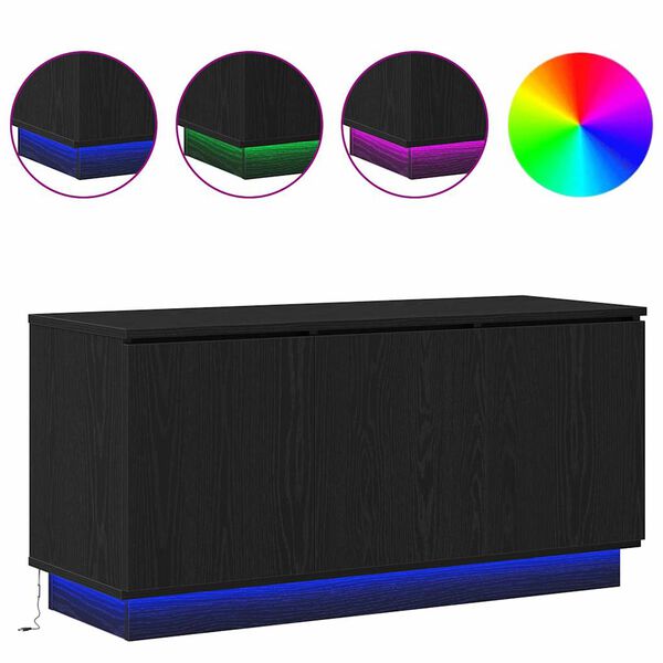 vidaXL TV-Schr&auml;nk Schwarz Eichen-Optik 100 x 38 x 49 cm Holzwerkstoff