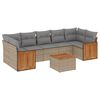 vidaXL 8-tlg. Garten-Sofagarnitur mit Kissen Beige Poly Rattan