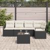 vidaXL Garten-Sofa-Set 6 pcs Schwarz Poly Rattan
