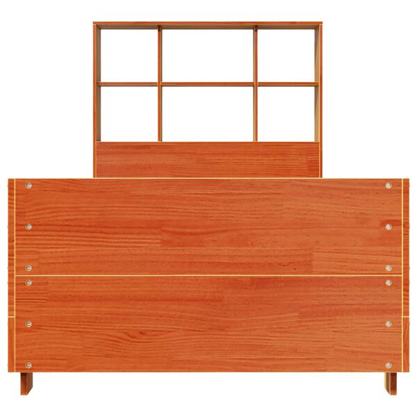 vidaXL Massivholzbett ohne Matratze Wachsbraun 75x190 cm Kiefernholz