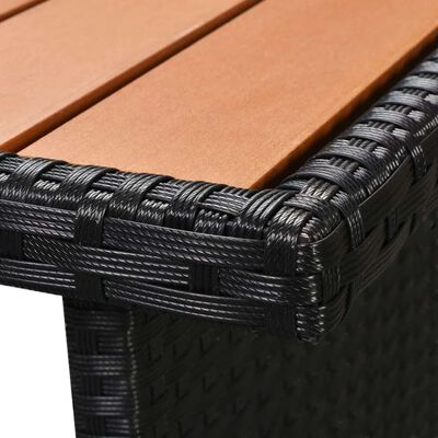 vidaXL 5-tlg. Garten-Lounge-Set mit Kissen Poly Rattan Schwarz