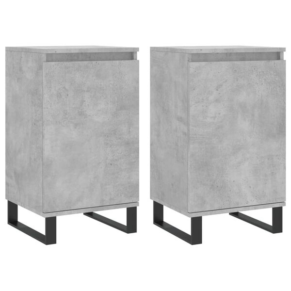 vidaXL Sideboards 2 Stk. Betongrau 40x35x70 cm Holzwerkstoff