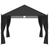 vidaXL Pavillon mit Vorh&auml;ngen 3,5x3,5x3,1 m Anthrazit
