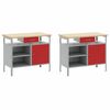 vidaXL Werkbank-Set mit Schubladen 8 pcs Rot 200 x 55 x 200 cm Stahl