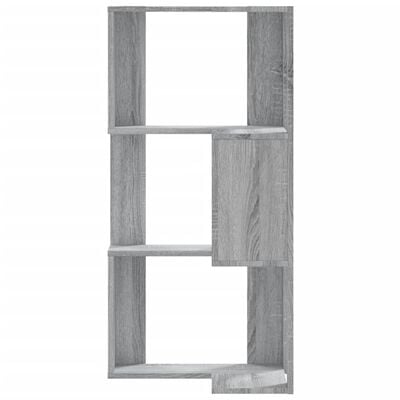 vidaXL Eck-Bücherregal 3 Böden Grau Sonoma 50x50x102 cm Holzwerkstoff