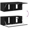 vidaXL TV-Wandregal-Set Wandmontiert 4 pcs Schwarz Holzwerkstoff