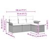 vidaXL Garten-Sofa-Set mit Kissen 4 pcs Schwarz Poly Rattan