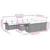 vidaXL 11-tlg. Garten-Sofagarnitur mit Kissen Schwarz Poly Rattan