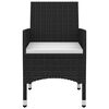 vidaXL 5-tlg. Garten-Essgruppe mit Auflagen Poly Rattan und Glas
