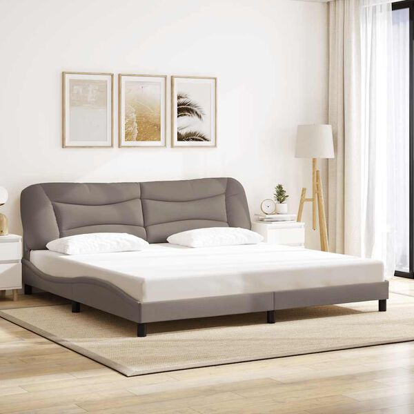 vidaXL Bettgestell ohne Matratze "Hvar" Taupe 200x200 cm Stoff