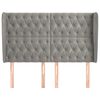 vidaXL Kopfteil mit Ohren Hellgrau 163x23x118/128 cm Samt