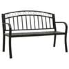 vidaXL Gartenbank mit Tisch Schwarz 120 cm Stahl