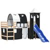 vidaXL Kinderhochbett mit Turm Wei&szlig; & Schwarz 90x190 cm Kiefernholz