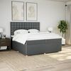 vidaXL Boxspringbett mit Matratze Dunkelgrau 200x200 cm Stoff
