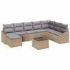 vidaXL Gartensofa-set 8 Stk. Beige und Hellgrau Poly-Rattan