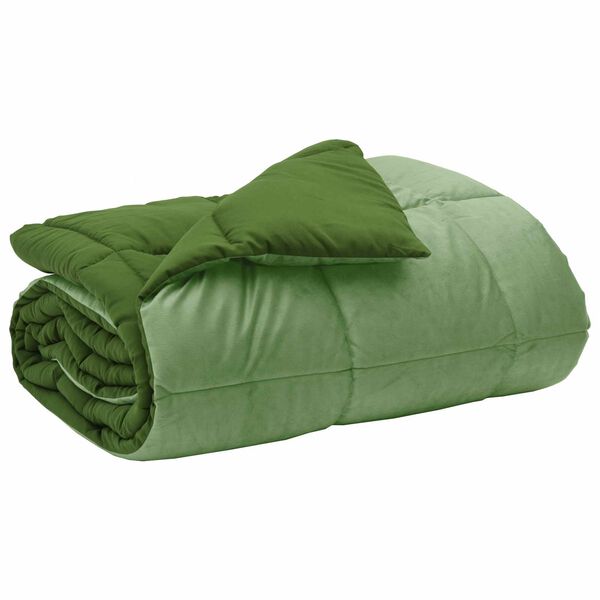 vidaXL Winterbettdecke Gepolstert Gr&uuml;n 155 x 200 cm Mikrofaser