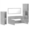 vidaXL 4-tlg. Badm&ouml;bel-Set Betongrau Holzwerkstoff