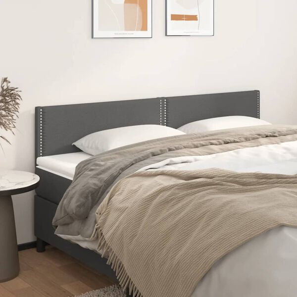 vidaXL Kopfteile Grau 180x5x78/88 cm Kunstleder