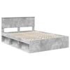 vidaXL Bettrahmen mit Kopfteil Beton 140 x 190 cm Massives Kiefernholz
