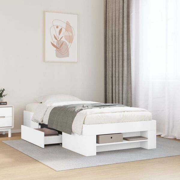 vidaXL Bettgestell Wei&szlig; 90x190 cm Holzwerkstoff