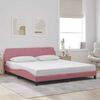 vidaXL Bettgestell mit Kopfteil "Dover" Rosa 180x200 cm Samt