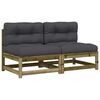 vidaXL Gartensofas ohne Armlehnen mit Kissen 2 Stk. Kiefernholz