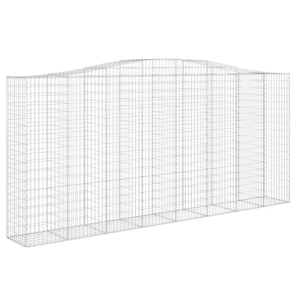 vidaXL Gabionen mit Hochbogen 4 Stk. 400x50x180/200cm Verzinktes Eisen
