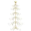 vidaXL Metall Weihnachtsbaum Gold 150 cm Pulverbeschichteter Stahl