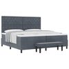 vidaXL Boxspringbett mit Matratze Dunkelgrau 200 x 200 cm Samt