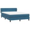 vidaXL Boxspringbett mit Matratze Dunkelblau 160x210 cm Samt