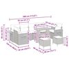 vidaXL Gartensofa-set mit Kissen 10 pcs Beige und Hellgrau