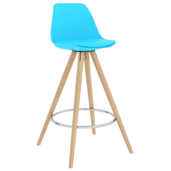 vidaXL Barhocker 4 Stk. Blau PP und Massivholz Buche