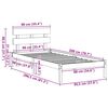 vidaXL Bettgestell mit Kopfteil Braun 90 x 200 cm Massivholz Kiefer
