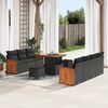 vidaXL Garten-Sofa-Set mit Kissen mit Speicher 10 pcs Schwarz