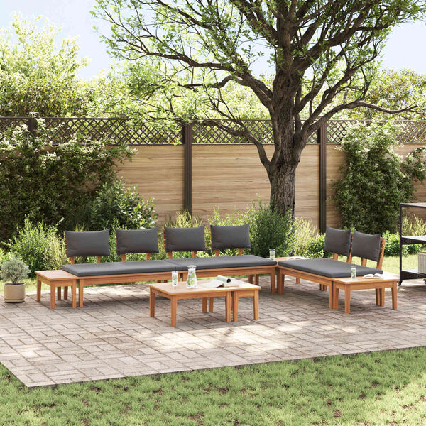 vidaXL Gartensofa-set 5 pcs Braun und Grau