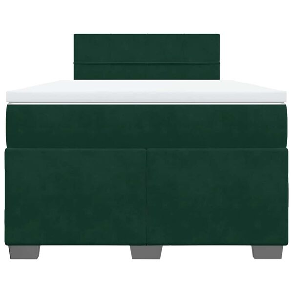 vidaXL Boxspringbett mit Matratze Dunkelgr&uuml;n 120x190 cm Samt